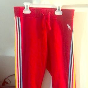 Red rainbow striped Abercrombie Sweatpants